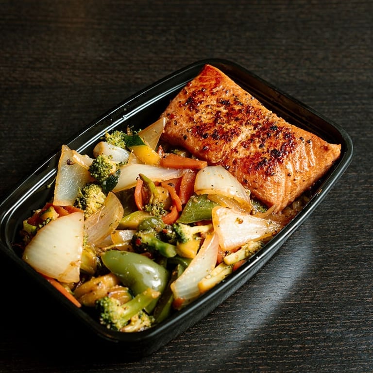 Savor our salmon bowl